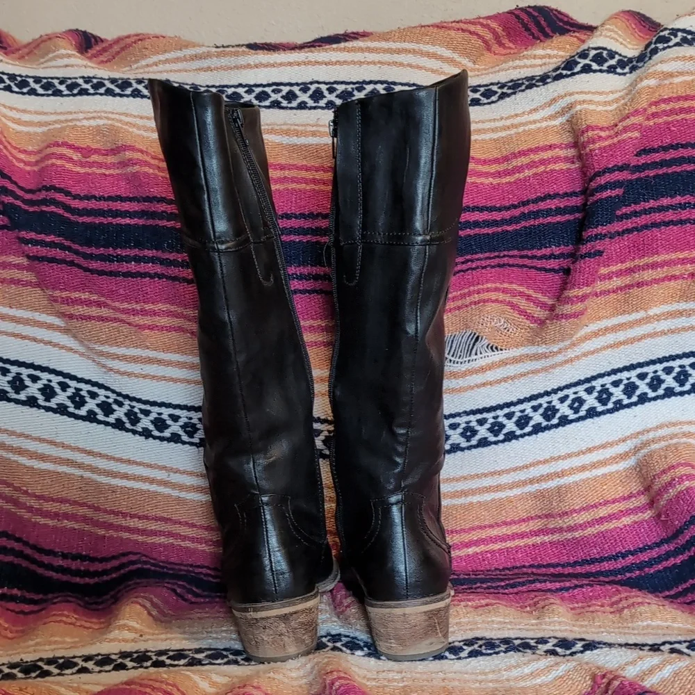 BareTraps Paramount Black Faux Leather Riding Boots - Picture 4 of 9